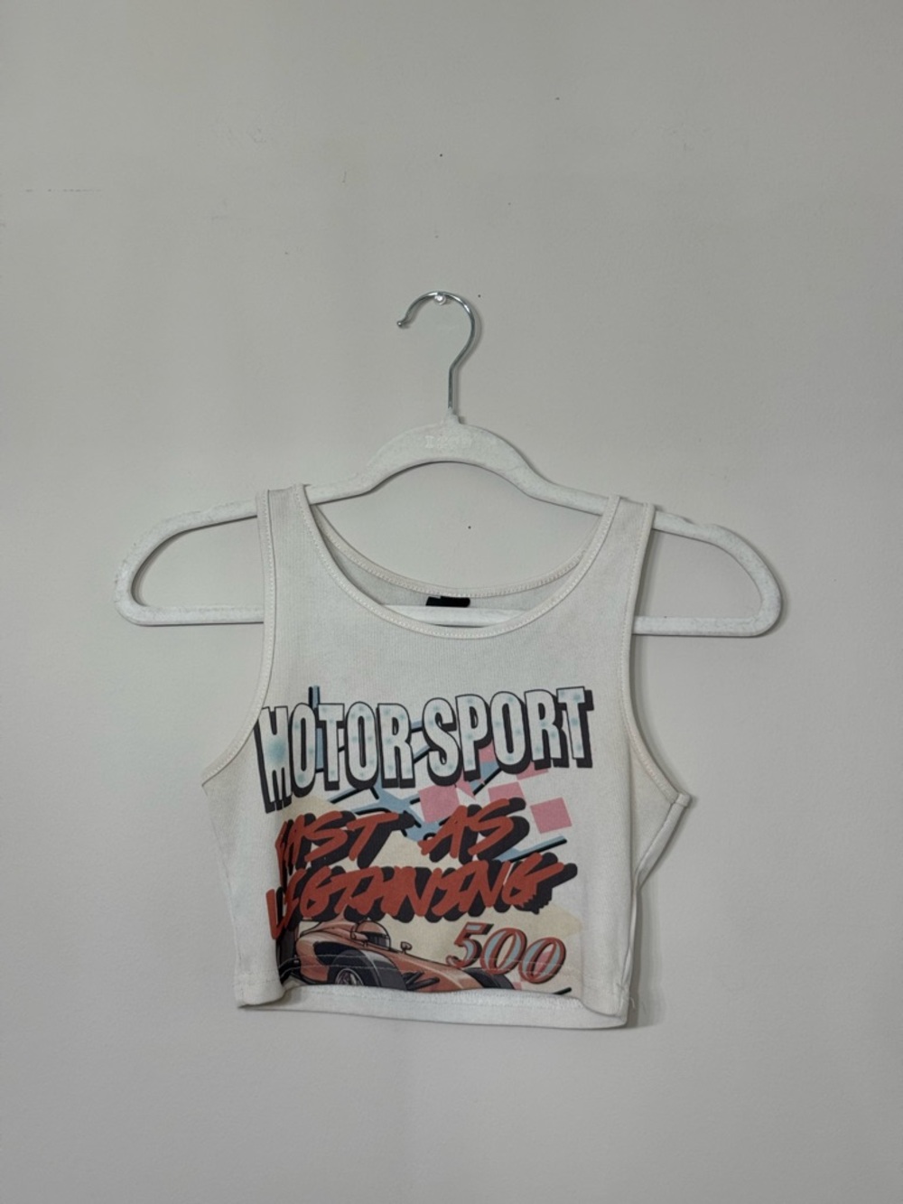 Motor-Sport Graphic Girls' White Tank Top